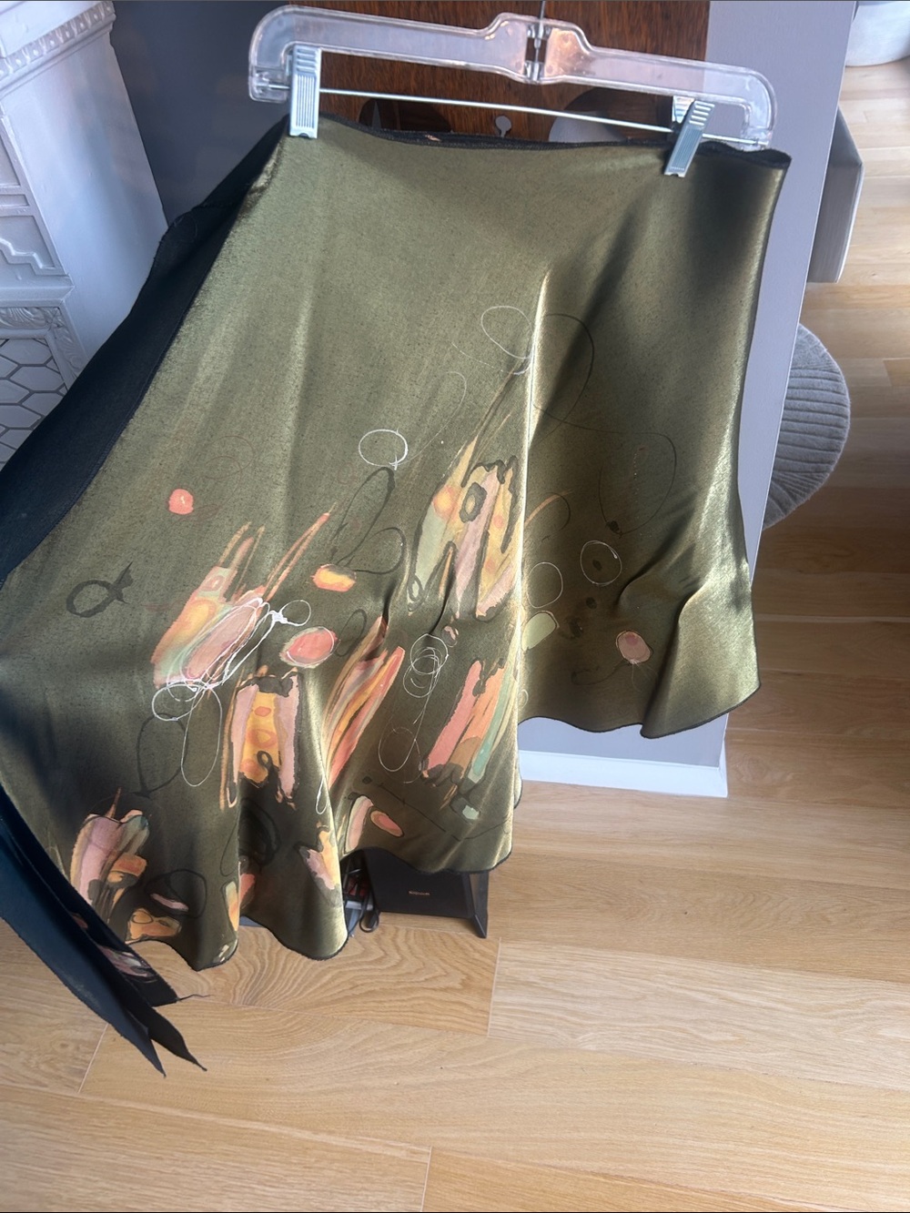100% Silk Handpainted Reversible Wrap Skirt